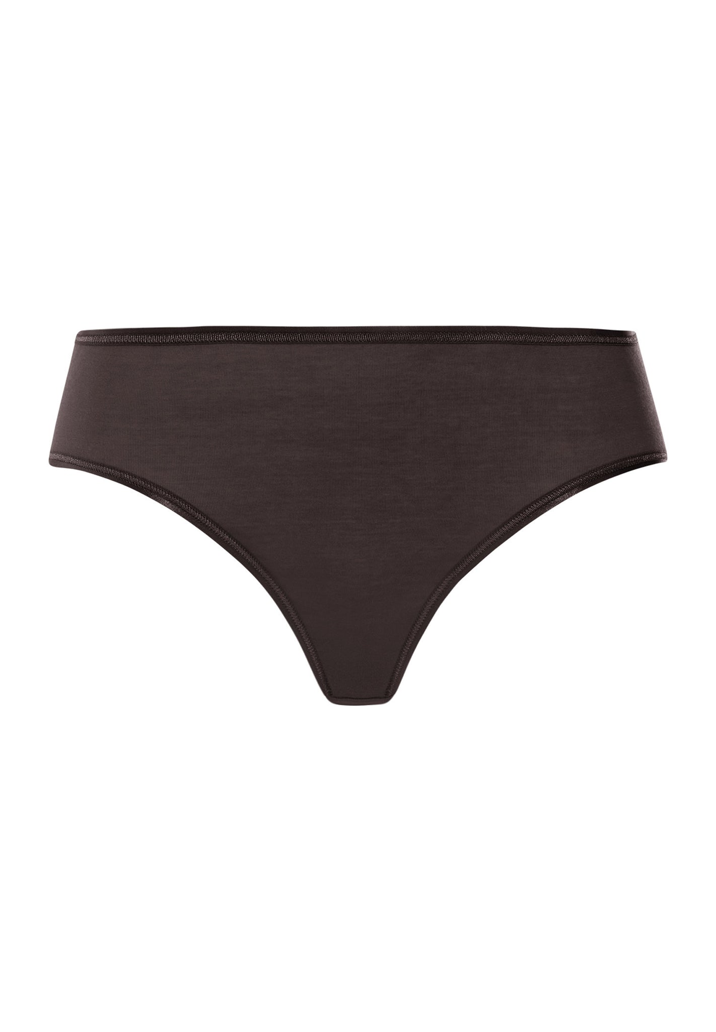 Front cutout view of HA dark mocha cotton Midi Briefs