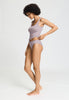Full-body view of a women model wearing HA stormy rose cotton Midi Briefs
