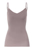 Front cutout view of HA stormy rose cotton Padded Spaghetti Top