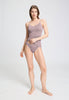 Full-body view of a women model wearing HA stormy rose cotton Padded Spaghetti Top