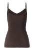 Back cutout view of HA dark mocha cotton Spaghetti Top