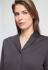 Close-up view of a women model wearing HA boulevard cotton L/SLV Pajama