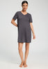 Front view of a women model wearing HA boulevard cotton S/SLV Nightdress 90cm