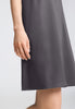 Close-up view of a women model wearing HA boulevard cotton Spaghetti Dress 95cm