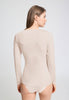 Back view of a women model wearing HA moonlight modal/viscose/tencel L/SLV Shirt