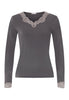Front cutout view of HA boulevard modal/viscose/tencel L/SLV Shirt