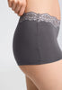 Close-up view of a women model wearing HA boulevard modal/viscose/tencel Panty