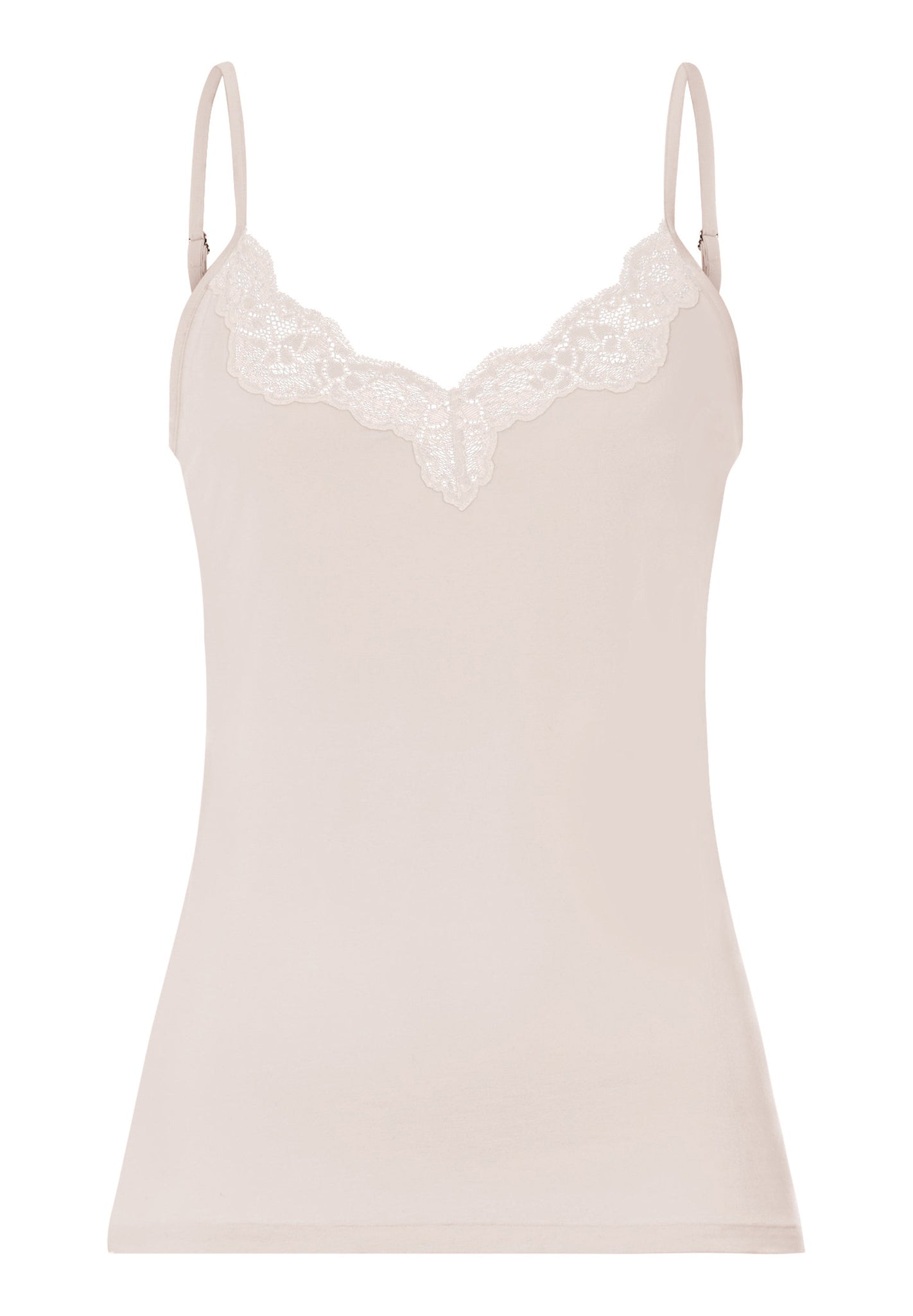 Front cutout view of HA moonlight modal/viscose/tencel Spaghetti Top