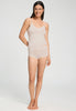 Full-body view of a women model wearing HA moonlight modal/viscose/tencel Spaghetti Top