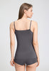 Back view of a women model wearing HA boulevard modal/viscose/tencel Spaghetti Top