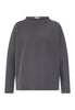 Front cutout view of HA dark sesame cotton Pullover