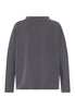 Back cutout view of HA dark sesame cotton Pullover