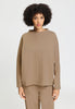 Front view of a women model wearing HA desert clay cotton Pullover