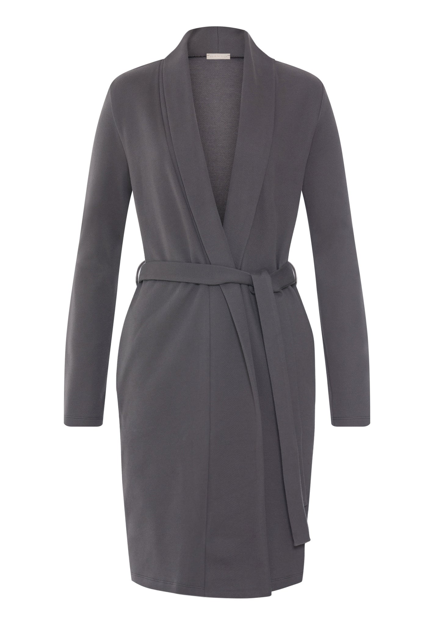 Front cutout view of HA dark sesame cotton Robe