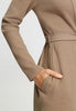Close-up view of a women model wearing HA desert clay cotton Robe
