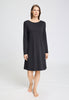 Front view of a women model wearing HA phantom cotton L/SLV Nightdress 100cm