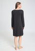 Back view of a women model wearing HA phantom cotton L/SLV Nightdress 100cm