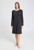 Full-body view of a women model wearing HA phantom cotton L/SLV Nightdress 100cm