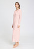 Front view of a women model wearing HA rosewater cotton L/SLV Nightdress 130cm