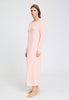 Full-body view of a women model wearing HA rosewater cotton L/SLV Nightdress 130cm