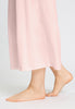 Close-up view of a women model wearing HA rosewater cotton L/SLV Nightdress 130cm