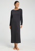 Front view of a women model wearing HA phantom cotton L/SLV Nightdress 130cm