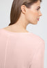 Close-up view of a women model wearing HA rosewater cotton L/SLV Pajama