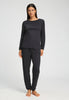 Full-body view of a women model wearing HA phantom cotton L/SLV Pajama