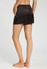 Back view of a women model wearing HA dark mocha silk Knickers
