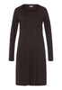 Front cutout view of HA dark mocha modal/viscose/tencel L/SLV Nightdress 100cm