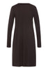 Back cutout view of HA dark mocha modal/viscose/tencel L/SLV Nightdress 100cm