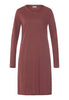 Front cutout view of HA apple butter modal/viscose/tencel L/SLV Nightdress 100cm