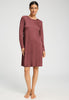 Front view of a women model wearing HA apple butter modal/viscose/tencel L/SLV Nightdress 100cm