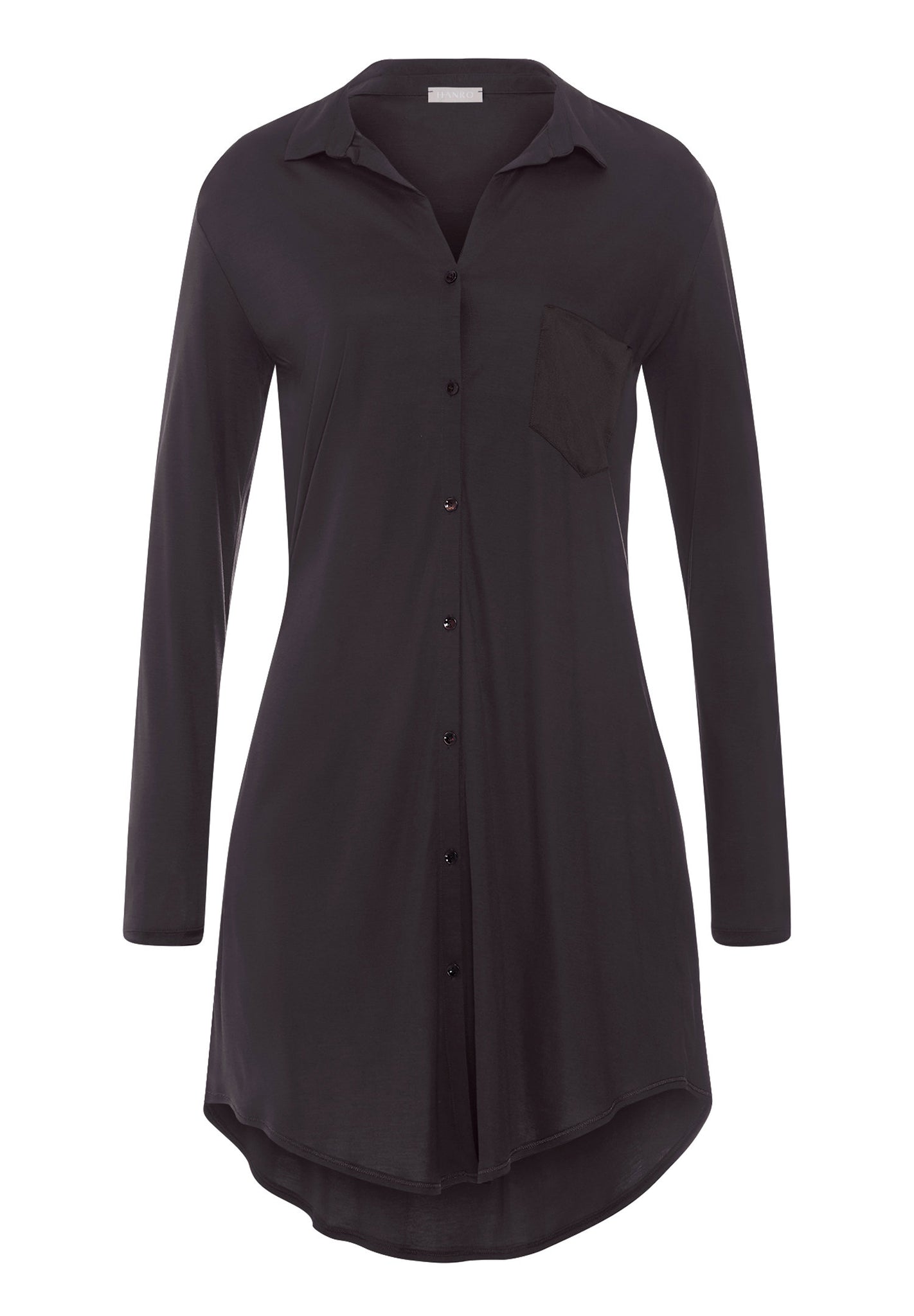Front cutout view of HA dark mocha modal/viscose/tencel L/SLV Nightdress 90cm