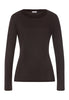Front cutout view of HA dark mocha modal/viscose/tencel L/SLV Shirt