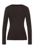 Back cutout view of HA dark mocha modal/viscose/tencel L/SLV Shirt