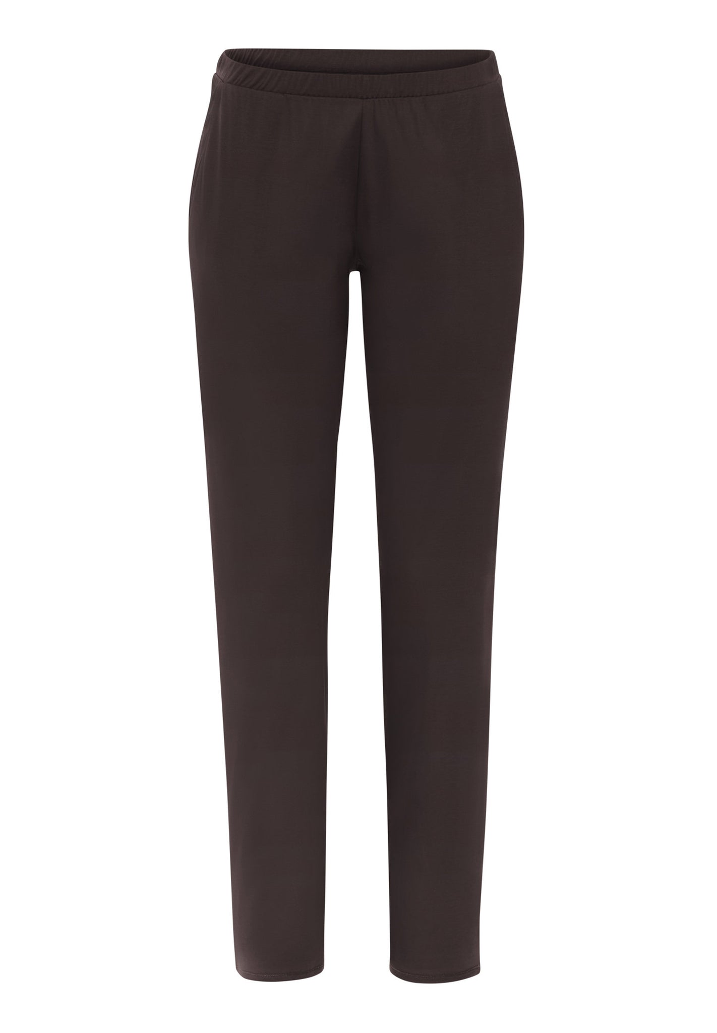 Front cutout view of HA dark mocha modal/viscose/tencel Long Pants