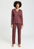 Full-body view of a women model wearing HA apple butter modal/viscose/tencel Long Pants