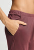 Close-up view of a women model wearing HA apple butter modal/viscose/tencel Long Pants