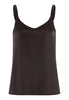 Front cutout view of HA dark mocha silk Spaghetti Top