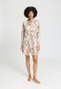Front view of a women model wearing HA wild suede cotton L/SLV Nightdress 90cm