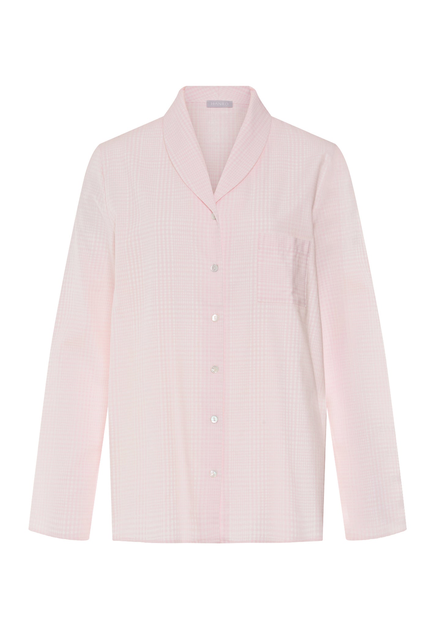 Front cutout view of HA rose check cotton L/SLV Shirt