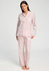 Full-body view of a women model wearing HA rose check cotton L/SLV Shirt