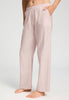 Front view of a women model wearing HA rose check cotton Long Pants