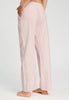 Back view of a women model wearing HA rose check cotton Long Pants