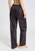 Back view of a women model wearing HA navy wildness cotton Long Pants