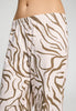 Close-up view of a women model wearing HA wild suede cotton Long Pants