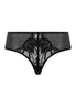 Front cutout view of HA black microfibre Midi Briefs