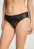 Front view of a women model wearing HA black microfibre Midi Briefs