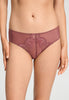 Front view of a women model wearing HA apple butter microfibre Midi Briefs